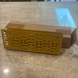 Mid Century Modern Gold Tone Wall Mount Mail and Key organizer (set of two)